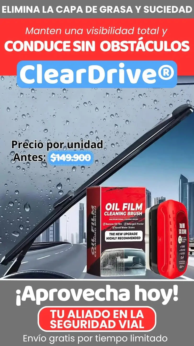 ClearDrive® - Cepillo Antiempañante y Limpia Parabrisas 120ml